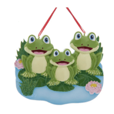 Frog Family of 3 Ornament For Personalization
